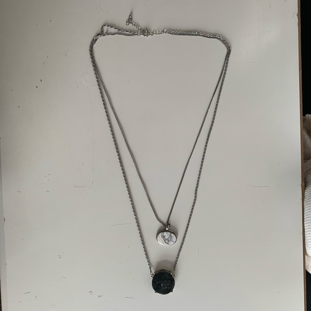 Stacked silver necklace